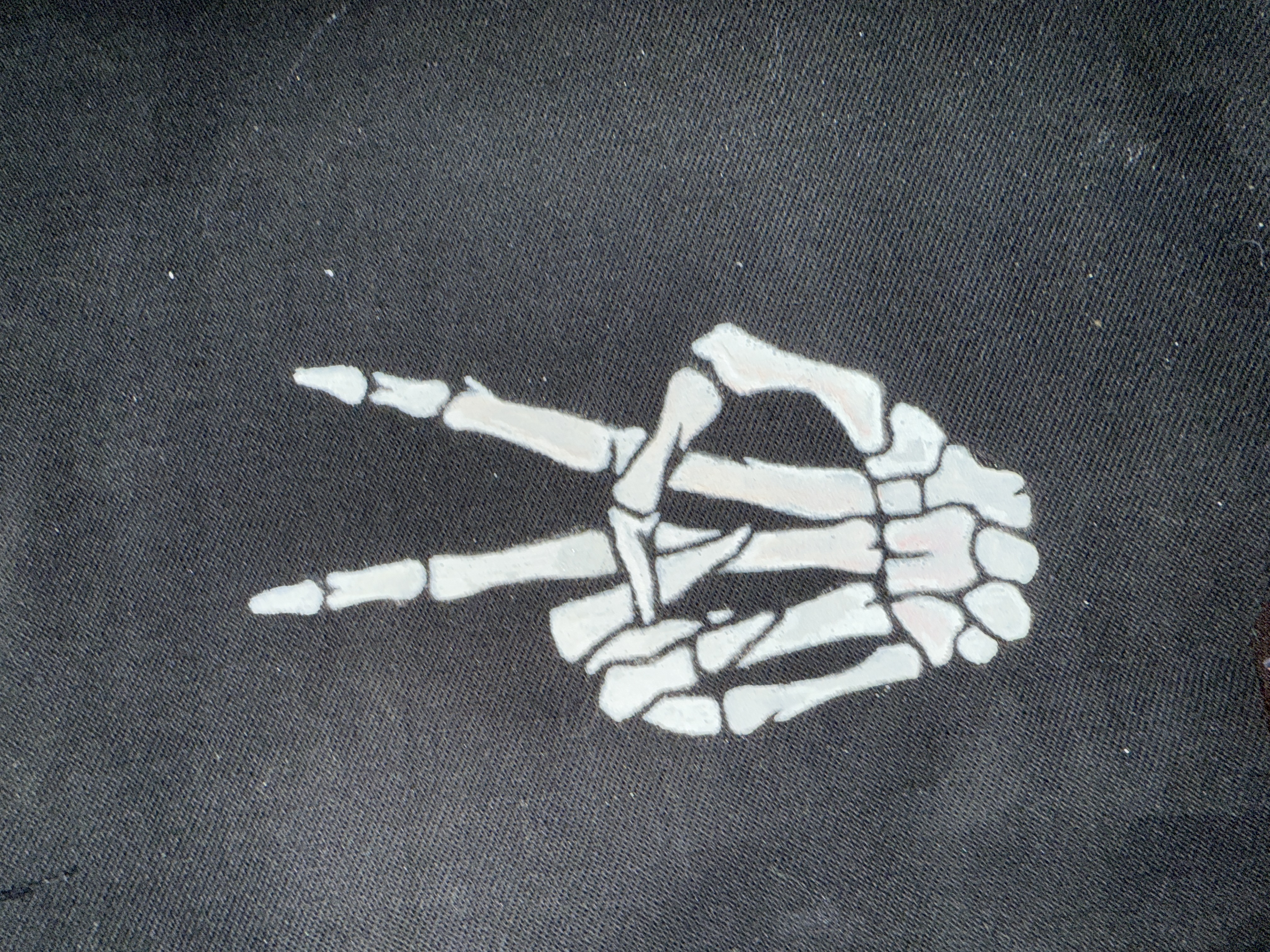 Skeleton Hand Print - Grey